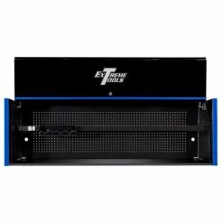 Deals 🥰 RX Series 72 in. 0-Drawer Triple-Bank Extreme Power Workstation Hutch in Black with Blue Trim by Extreme Tools ⌛ -Sunex Tools Sales black gloss powder coat finish with anodized blue handle extreme tools top tool chests rx722501hcbkbu c3 1000