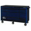 Best deal 🔔 RX Series 72 in. 19 -Drawer Roller Cabinet Tool Chest in Black with Blue Handles by Extreme Tools ⭐ -Sunex Tools Sales black gloss powder coat finish with blue anodized drawer pulls extreme tools tool cabinets rx722519rcbkbu x 64 1000
