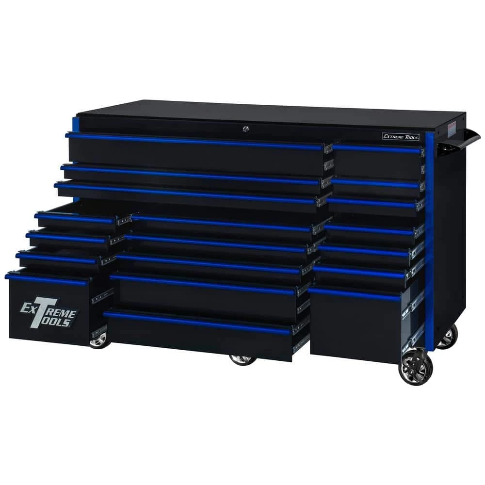Best deal 🔔 RX Series 72 in. 19 -Drawer Roller Cabinet Tool Chest in Black with Blue Handles by Extreme Tools ⭐ 5 Best deal 🔔 RX Series 72 in. 19 -Drawer Roller Cabinet Tool Chest in Black with Blue Handles by Extreme Tools ⭐ - Image 3