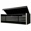 Outlet ⌛ RX Series Professional 72 in. Large 12-Drawer Black Top Tool Chest with Chrome Drawer Pulls by Extreme Tools 😀 -Sunex Tools Sales black gloss powder coat finish with chrome anodized drawer pulls extreme tools top tool chests rx722512chbk 64 1000