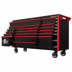 Discount ⭐ DX Series 72 in. 17-Drawer Roller Cabinet Tool Chest with Mag Wheels in Black with Red Drawer Pulls by Extreme Tools 🤩 7 Discount ⭐ DX Series 72 in. 17-Drawer Roller Cabinet Tool Chest with Mag Wheels in Black with Red Drawer Pulls by Extreme Tools 🤩 -Sunex Tools Sales black gloss powder coat finish with red drawer pulls extreme tools tool cabinets dx722117rcbkrd c3 1000