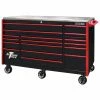 Flash Sale 🥰 EXQ 72 in. 17-Drawer Black Professional Triple Bank Roller Cabinet 300 lbs. Slides with Red Drawer Pulls by Extreme Tools 🎉 2 Flash Sale 🥰 EXQ 72 in. 17-Drawer Black Professional Triple Bank Roller Cabinet 300 lbs. Slides with Red Drawer Pulls by Extreme Tools 🎉 -Sunex Tools Sales black gloss powder coat with red drawer pulls and trim extreme tools tool cabinets ex7217rcqbkrd 64 1000