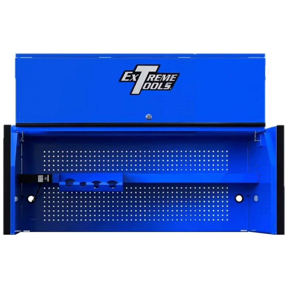 Budget ๐ RX Series 55 in. Blue Triple Bank Hutch with Gloss Black Handle and Trim by Extreme Tools โ 3 Budget ๐ RX Series 55 in. Blue Triple Bank Hutch with Gloss Black Handle and Trim by Extreme Tools โ