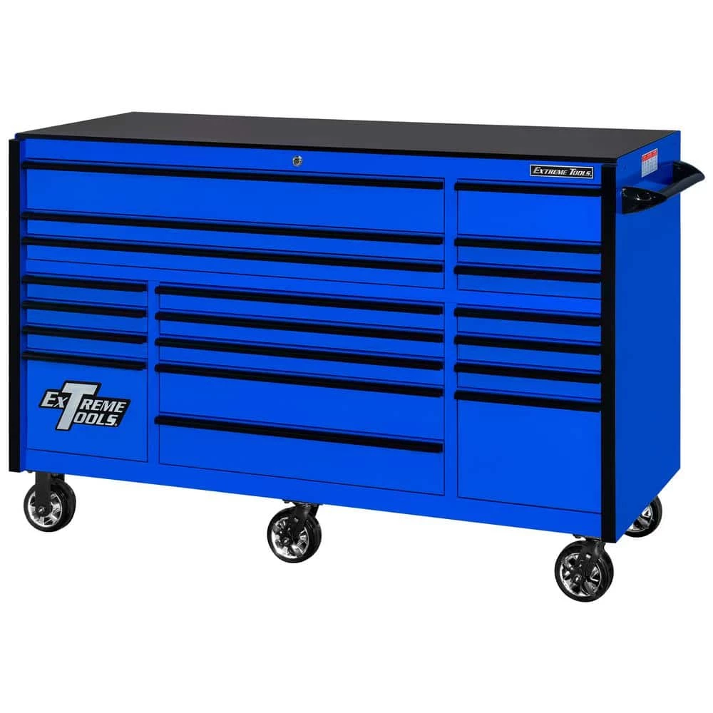 Discount ๐ฏ 72 in. 19-Drawer Roller Cabinet Tool Chest in Blue with Black Drawer Pulls by Extreme Tools ๐งจ 3 Discount ๐ฏ 72 in. 19-Drawer Roller Cabinet Tool Chest in Blue with Black Drawer Pulls by Extreme Tools ๐งจ