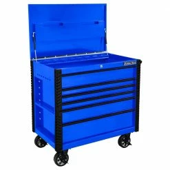 Best reviews of 😀 EX Professional 41 in. 6-Drawer Tool Utility Cart with Bumpers in Blue with Black Drawer Pulls by Extreme Tools 🧨