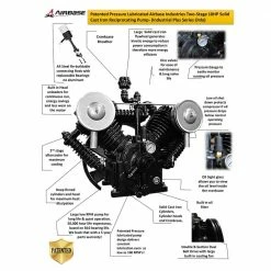 Hot Sale 🛒 Industrial Plus 80 Gal. 10 HP 1-Phase 2-Stage Silent Air Electric Pressure Lube Air Compressor with 58 CFM Dryer Bundle by EMAX 🎁 -Sunex Tools Sales emax stationary air compressors hsp10v080v1pk 77 1000