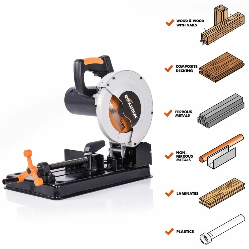 Best Pirce 😉 10 Amp 7-1/4 in. Chop Saw with Multi-Material 20-T Blade by Evolution Power Tools 🔔 4 Best Pirce 😉 10 Amp 7-1/4 in. Chop Saw with Multi-Material 20-T Blade by Evolution Power Tools 🔔 - Image 2