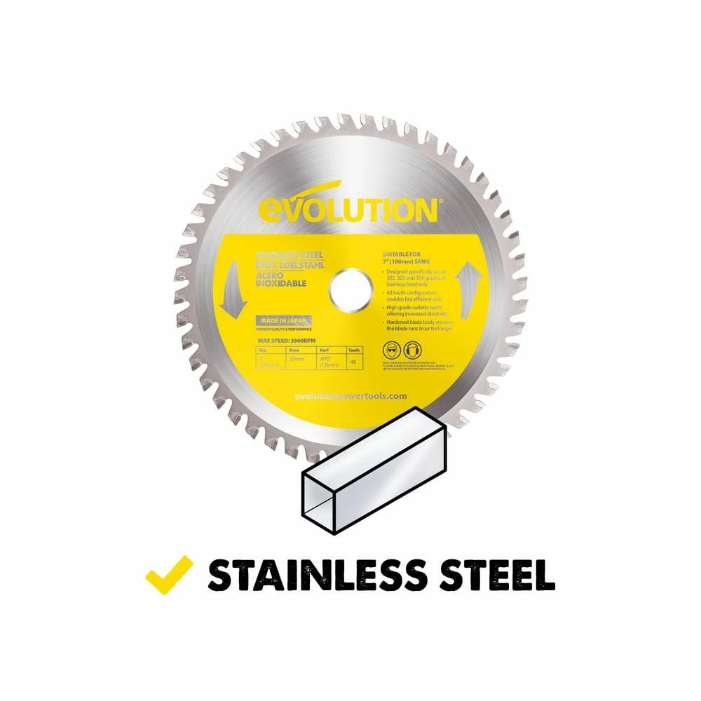 Wholesale ❤️ 7-1/4 in. 48-Teeth Stainless-Steel Cutting Saw Blade by Evolution Power Tools 🥰 4 Wholesale ❤️ 7-1/4 in. 48-Teeth Stainless-Steel Cutting Saw Blade by Evolution Power Tools 🥰 - Image 2