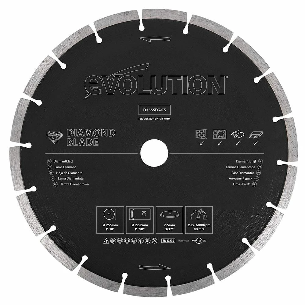 Best deal 🔔 10 in. Segmented Edge, 7/8 in. Arbor, Concrete, Stone, Brick Cutting Diamond Blade by Evolution Power Tools 🎉 2 Best deal 🔔 10 in. Segmented Edge, 7/8 in. Arbor, Concrete, Stone, Brick Cutting Diamond Blade by Evolution Power Tools 🎉