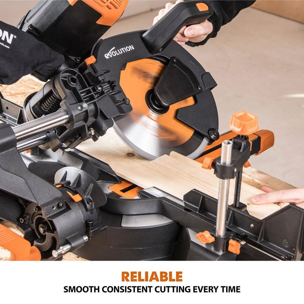 Coupon ๐งจ 15 Amp 10 in. Dual Bevel Sliding Miter Saw with Laser Guide, Dust Bag, 13 ft. Power Cord, and 28-T Multi-Material Blade by Evolution Power Tools ๐ 8 Coupon ๐งจ 15 Amp 10 in. Dual Bevel Sliding Miter Saw with Laser Guide, Dust Bag, 13 ft. Power Cord, and 28-T Multi-Material Blade by Evolution Power Tools ๐ - Image 6
