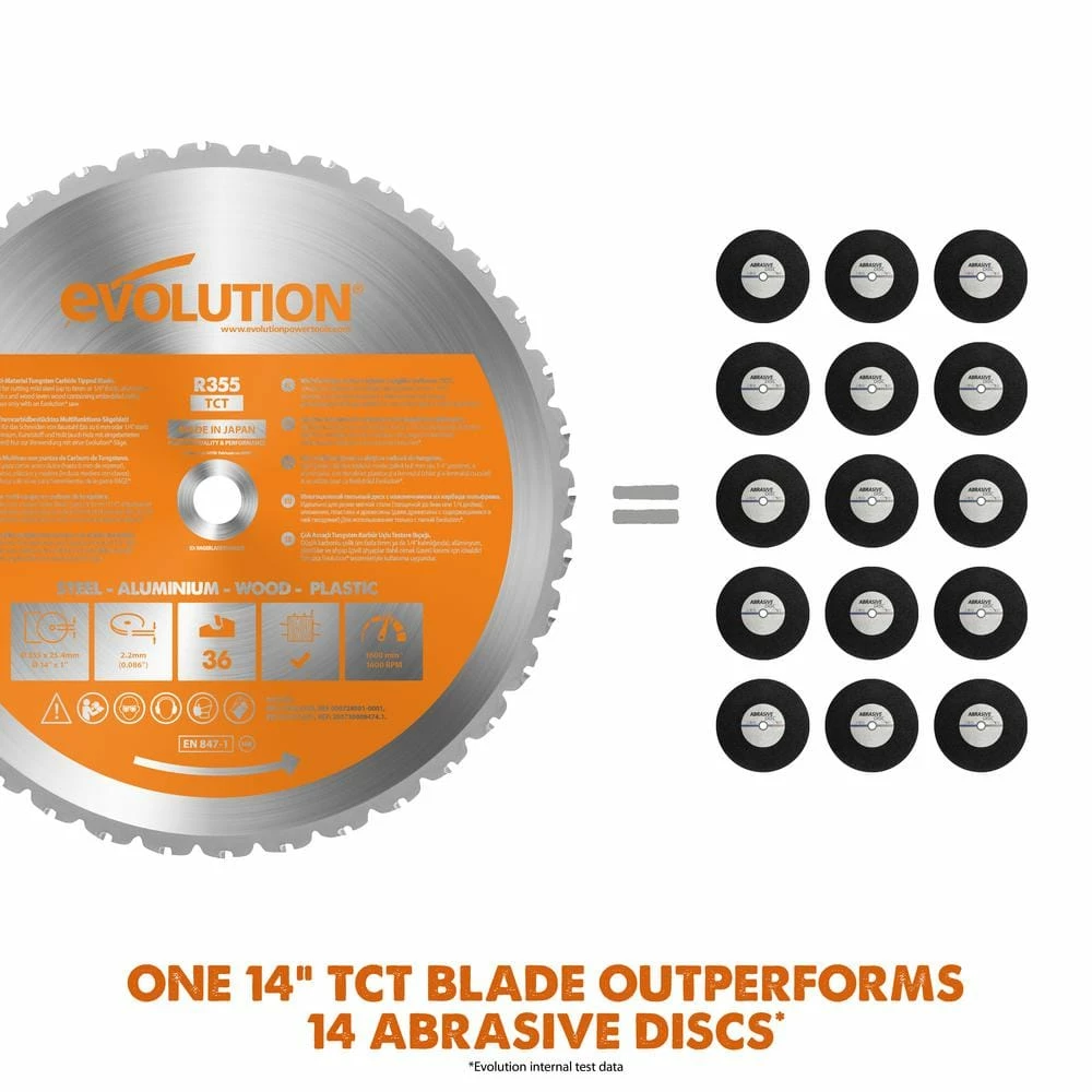 New 🤩 15 Amp 14 in. Chop Saw with V-Block and Multi-Material 32-T Blade by Evolution Power Tools 🔥 13 New 🤩 15 Amp 14 in. Chop Saw with V-Block and Multi-Material 32-T Blade by Evolution Power Tools 🔥 - Image 11