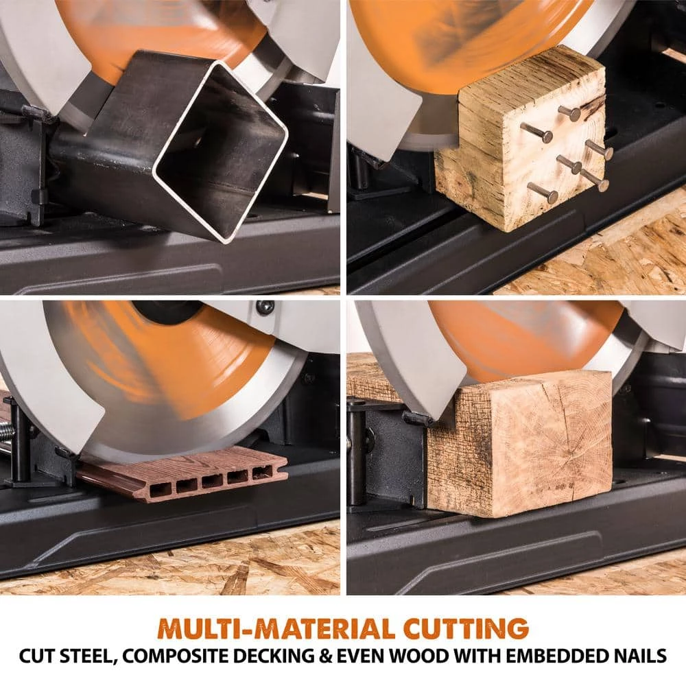 New 🤩 15 Amp 14 in. Chop Saw with V-Block and Multi-Material 32-T Blade by Evolution Power Tools 🔥 6 New 🤩 15 Amp 14 in. Chop Saw with V-Block and Multi-Material 32-T Blade by Evolution Power Tools 🔥 - Image 4