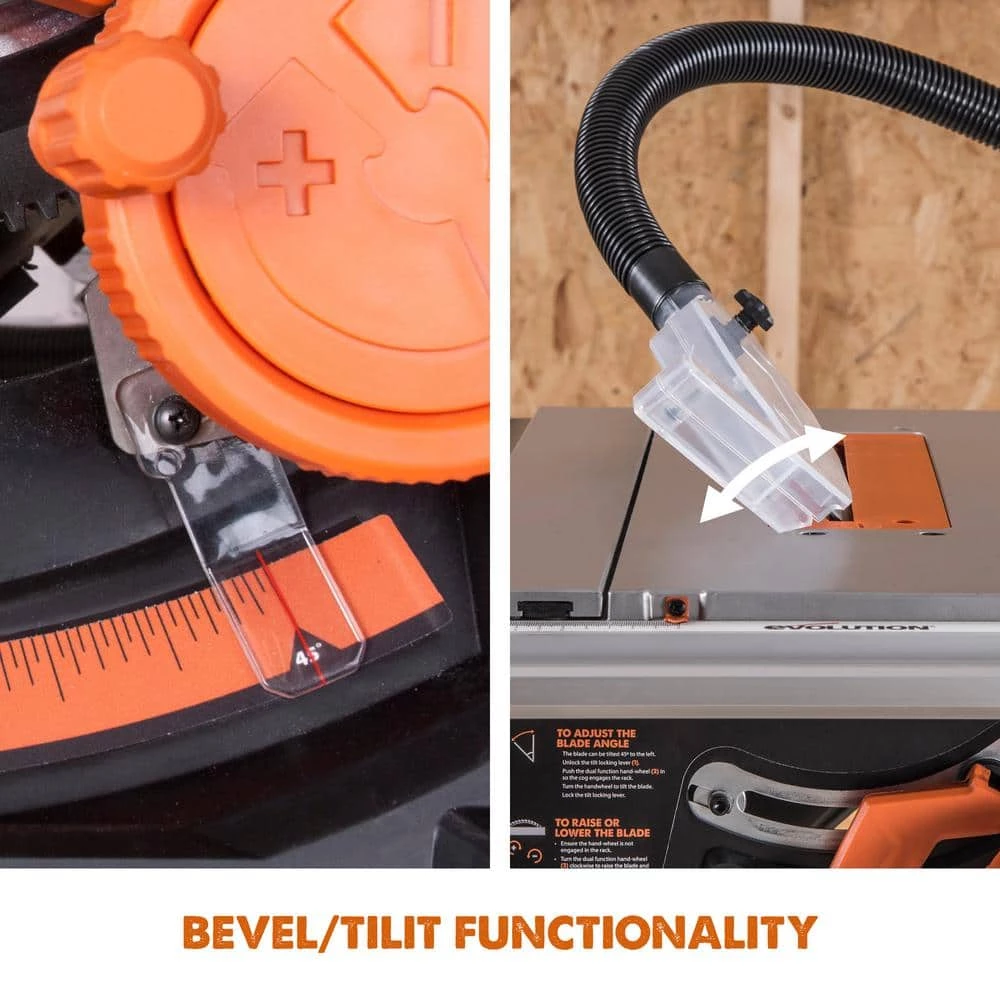 New ⭐ 15 Amp 10 in. Table Saw with Multi-Material 24-T Blade by Evolution Power Tools ❤️ 10 New ⭐ 15 Amp 10 in. Table Saw with Multi-Material 24-T Blade by Evolution Power Tools ❤️ - Image 8