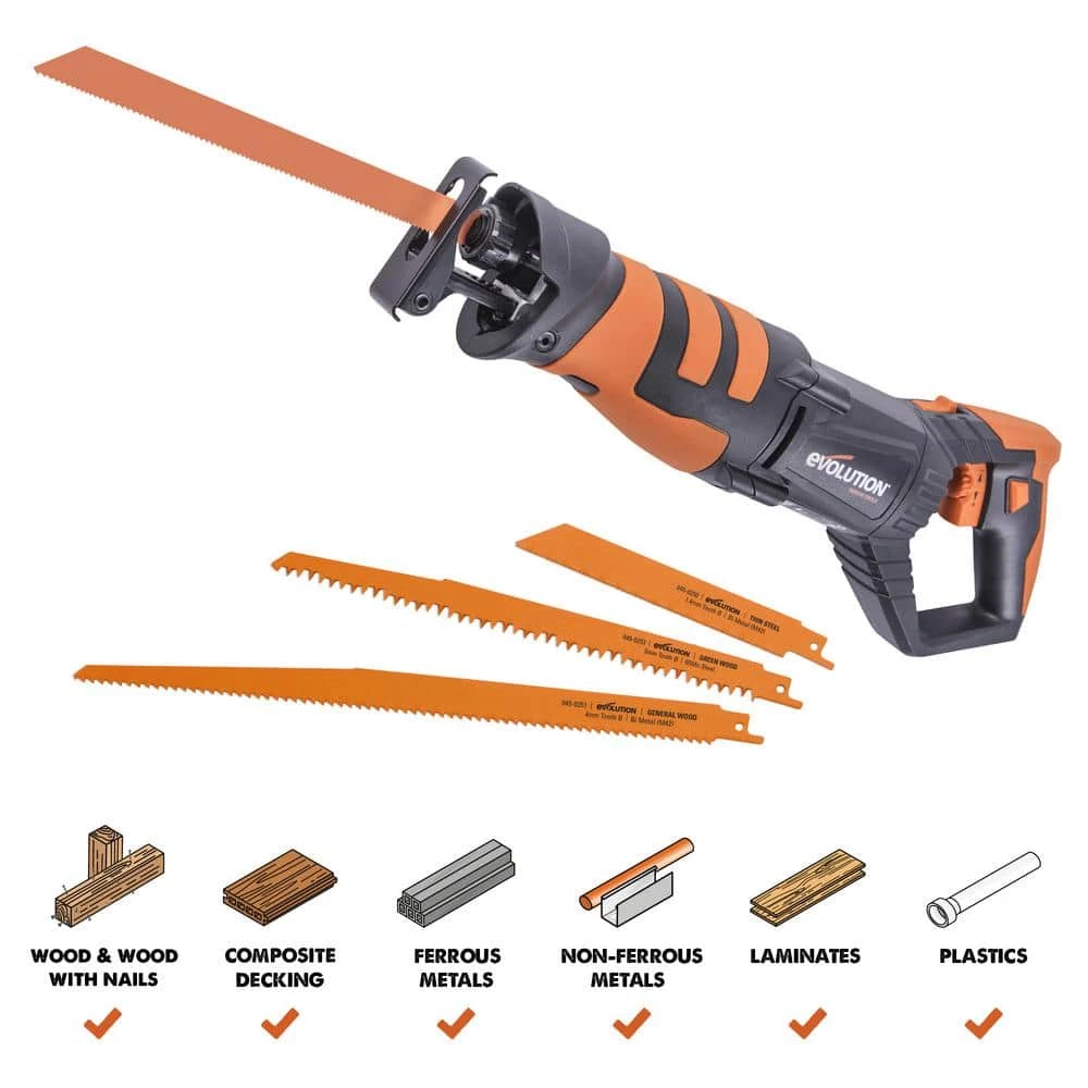 Discount 🎉 7 Amp Multi-Material Reciprocating Saw with 4-Blades by Evolution Power Tools 👏 4 Discount 🎉 7 Amp Multi-Material Reciprocating Saw with 4-Blades by Evolution Power Tools 👏 - Image 2