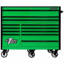Coupon ๐ RX 55 in. 12-Drawer Roller Cabinet Tool Chest in Green with Gloss Black Handles and Trim by Extreme Tools ๐งจ