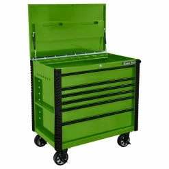 Flash Sale 🤩 EX Professional 41 in. 6-Drawer Tool Utility Cart with Bumpers in Lime Green by Extreme Tools ⌛