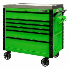 Outlet ⌛ EX Professional 41 in. 6-Drawer Tool Utility Cart with Stainless Steel Slider Top and Bumpers in Lime Green by Extreme Tools 🔥 7 Outlet ⌛ EX Professional 41 in. 6-Drawer Tool Utility Cart with Stainless Steel Slider Top and Bumpers in Lime Green by Extreme Tools 🔥 -Sunex Tools Sales green gloss powder coat finish with black anodized drawer pulls extreme tools tool carts ex4106tcsgnbk c3 1000