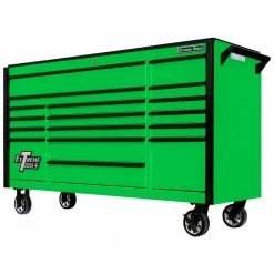 Deals ๐ DX Series 72 in. 17-Drawer Roller Cabinet Tool Chest with Mag Wheels in Green with Black Drawer Pulls by Extreme Tools ๐