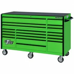 Best Sale 🎉 RX Series 72 in. 19 -Drawer Roller Cabinet Tool Chest in Green with Black Handles by Extreme Tools 😍