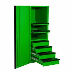Discount ๐ฅฐ EXQ 24 in. 4-Drawer 2-Shelf Green Professional Side Tool Chest with Black Handles by Extreme Tools ๐