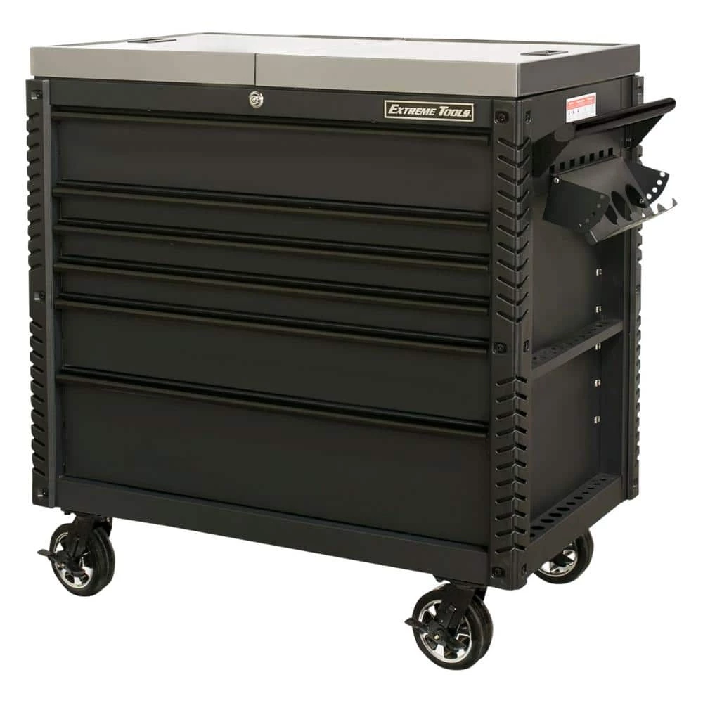 Deals ⌛ EX Professional 41 in. 6-Drawer Tool Utility Cart with Stainless Steel Slider Top and Bumpers in Black by Extreme Tools 🌟 4 Deals ⌛ EX Professional 41 in. 6-Drawer Tool Utility Cart with Stainless Steel Slider Top and Bumpers in Black by Extreme Tools 🌟 - Image 2