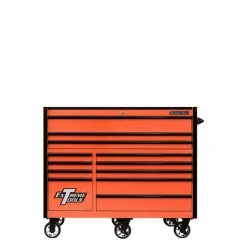 Best reviews of ⭐ RX 55 in. 12-Drawer Roller Cabinet Tool Chest in Orange with Gloss Black Handles and Trim by Extreme Tools 🛒