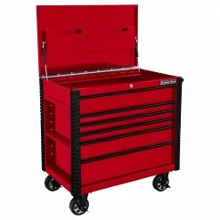 Discount ⭐ EX Professional 41 in. 6-Drawer Tool Utility Cart with Bumpers in Red with Black Drawer Pulls by Extreme Tools 🤩
