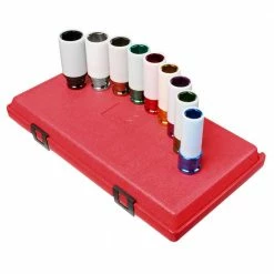 Promo ❤️ 1/2 in. Drive Extra Thin Wall Wheel Protector Impact Socket Set (9-Piece) by SUNEX TOOLS 🌟