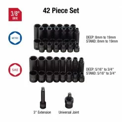 Deals 🔥 3/8 in. Drive Master Impact Socket Set (42-Piece) by SUNEX TOOLS 👍 9 Deals 🔥 3/8 in. Drive Master Impact Socket Set (42-Piece) by SUNEX TOOLS 👍 -Sunex Tools Sales sunex tools impact socket sets 3342 c3 1000