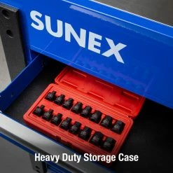 Promo 😉 3/8 in. Drive Stubby Impact Hex Driver SAE and Metric Set (16-Piece) by SUNEX TOOLS ❤️ -Sunex Tools Sales sunex tools impact socket sets 3646 44 1000